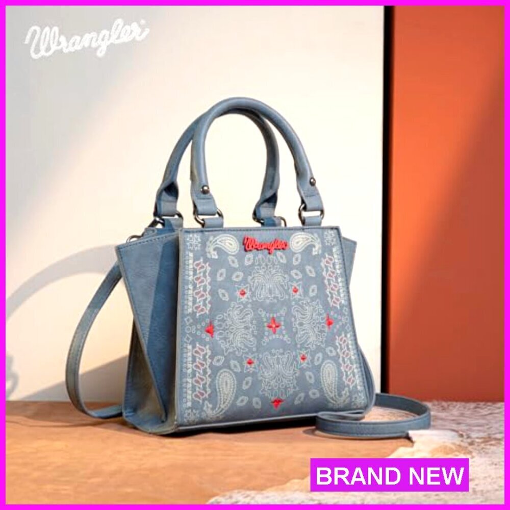 Western Paisley Print Tote Purse with Adjustable Strap, 12.2" - Picture 3 of 7